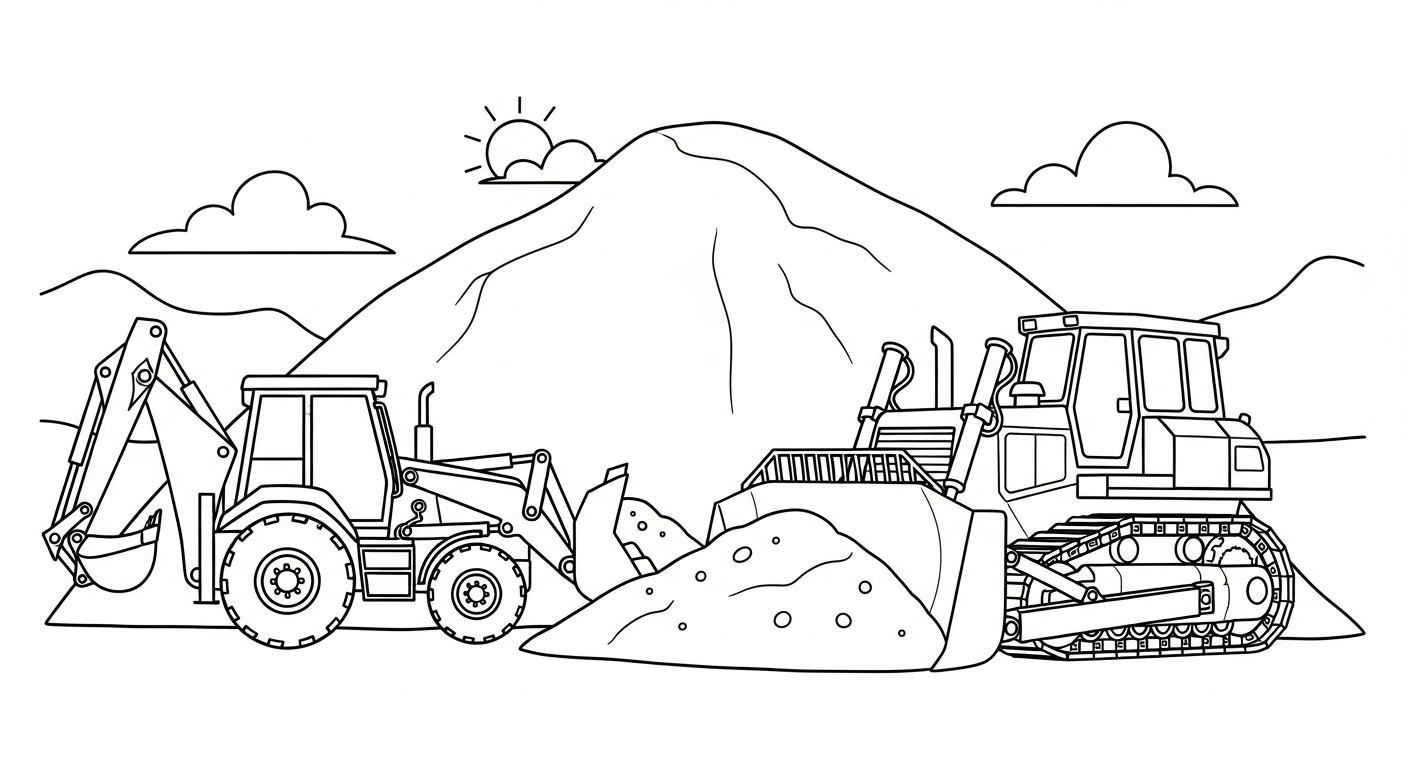 coloriage Tractopelle updated à imprimer 1