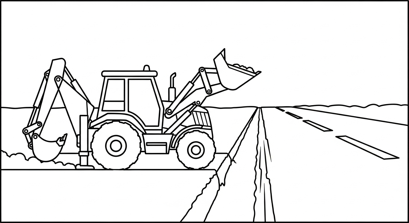 coloriage Tractopelle updated à imprimer