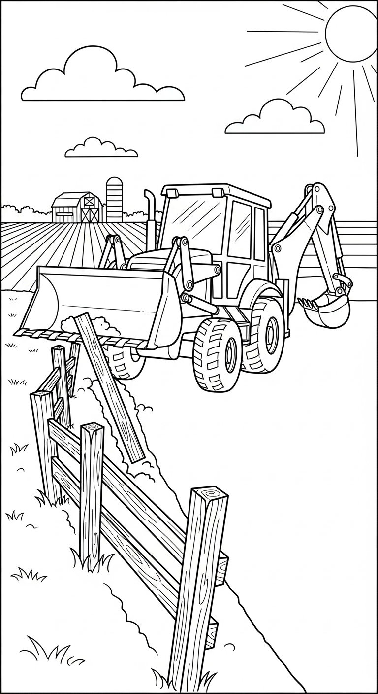 coloriage Tractopelle updated et apprentissage