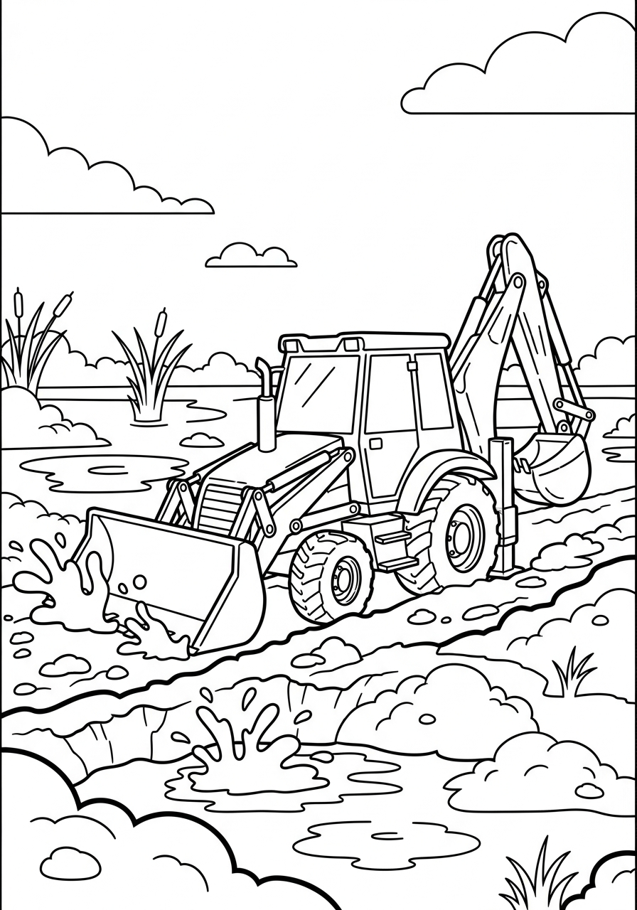 coloriage Tractopelle updated educatif pour enfant