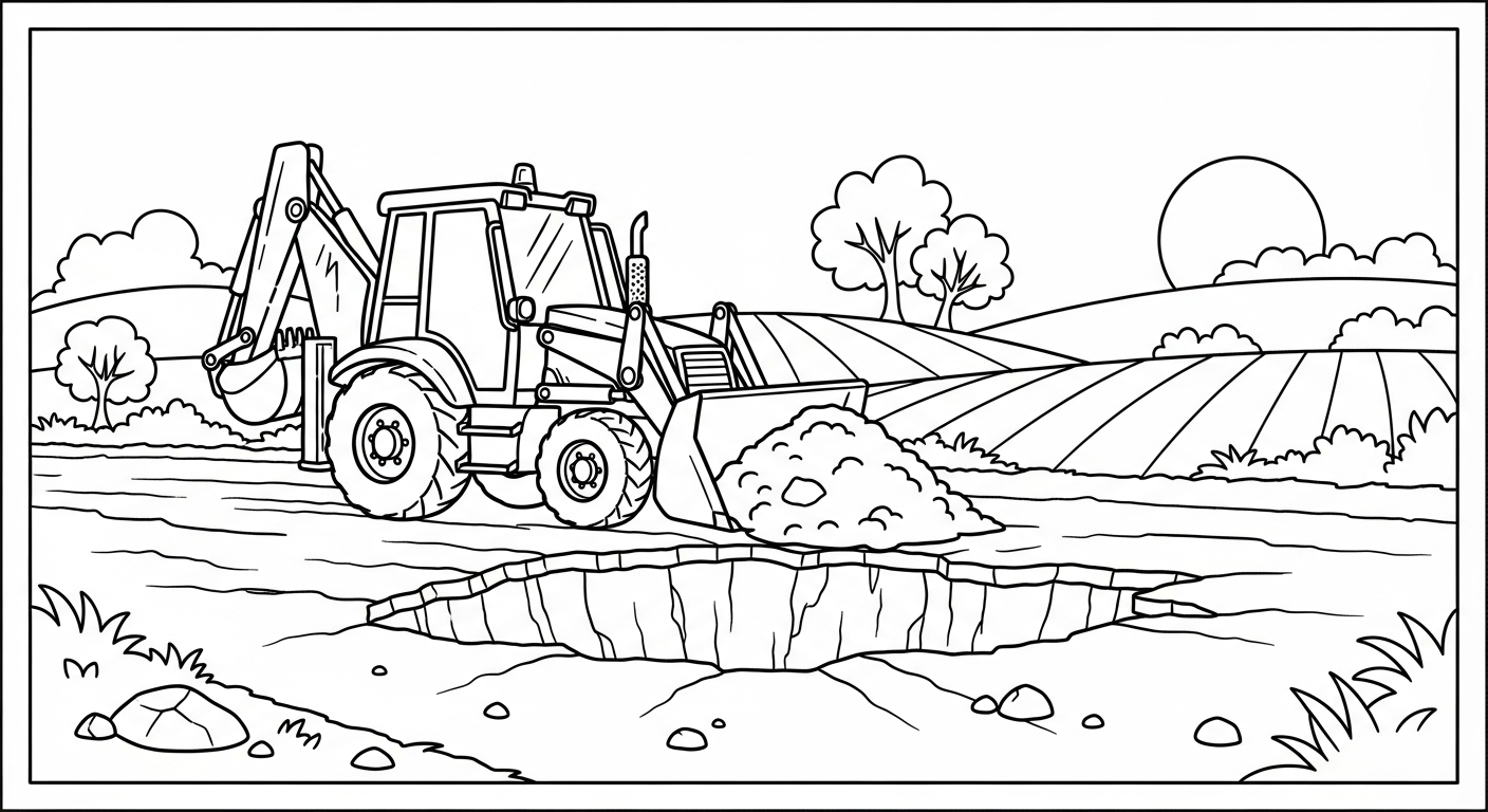 coloriage Tractopelle updated gratuit pour enfants 1