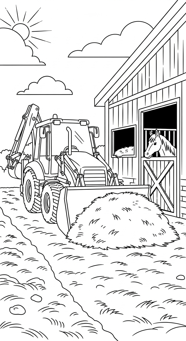 coloriage Tractopelle updated de pour enfants