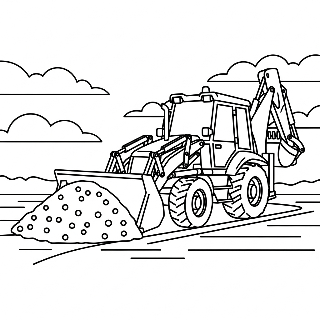 coloriage Tractopelle updated à imprimer pour enfant de 3 ans 1