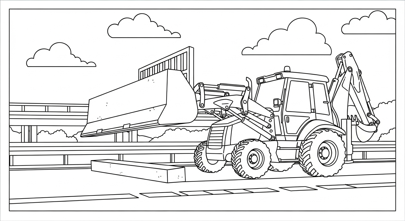 coloriage Tractopelle updated a dessiner et imprimer