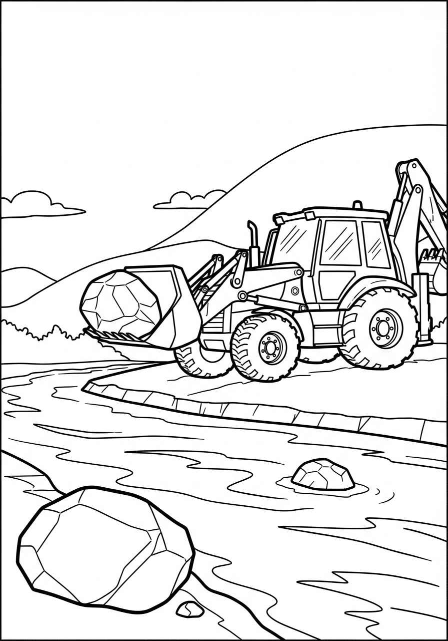 coloriage Tractopelle updated à imprimer pdf gratuit 3