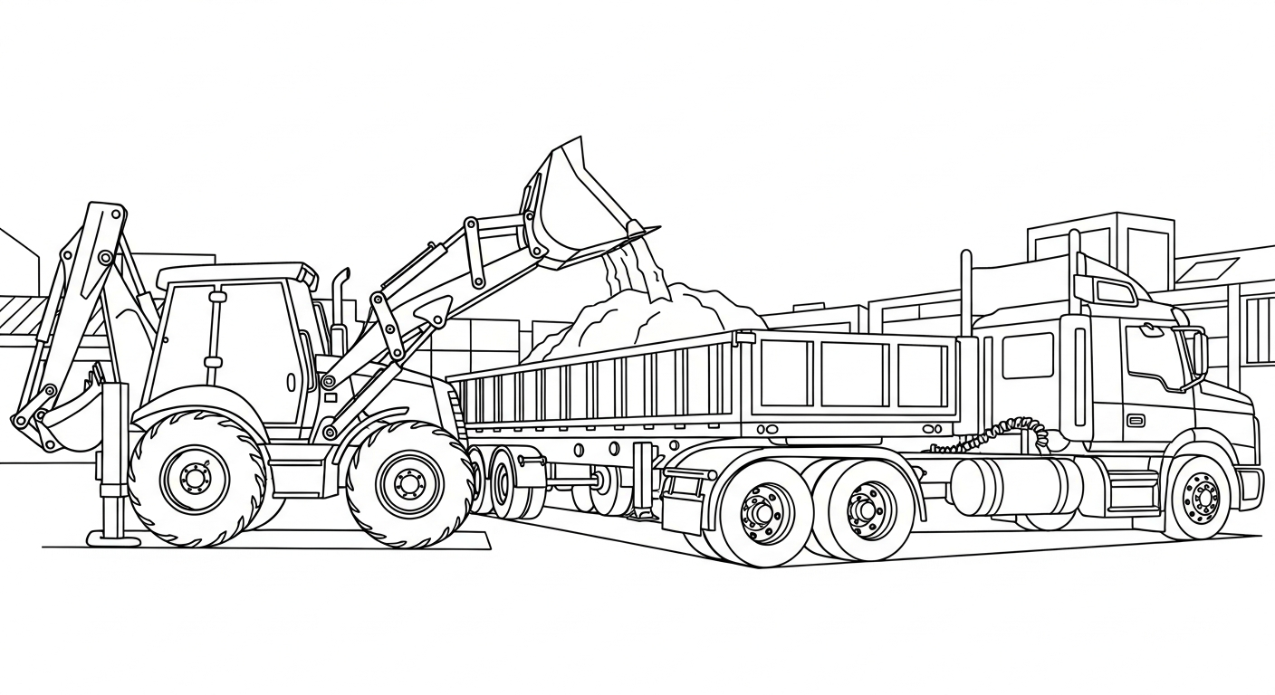 coloriage Tractopelle updated à imprimer pour enfant de 6 ans