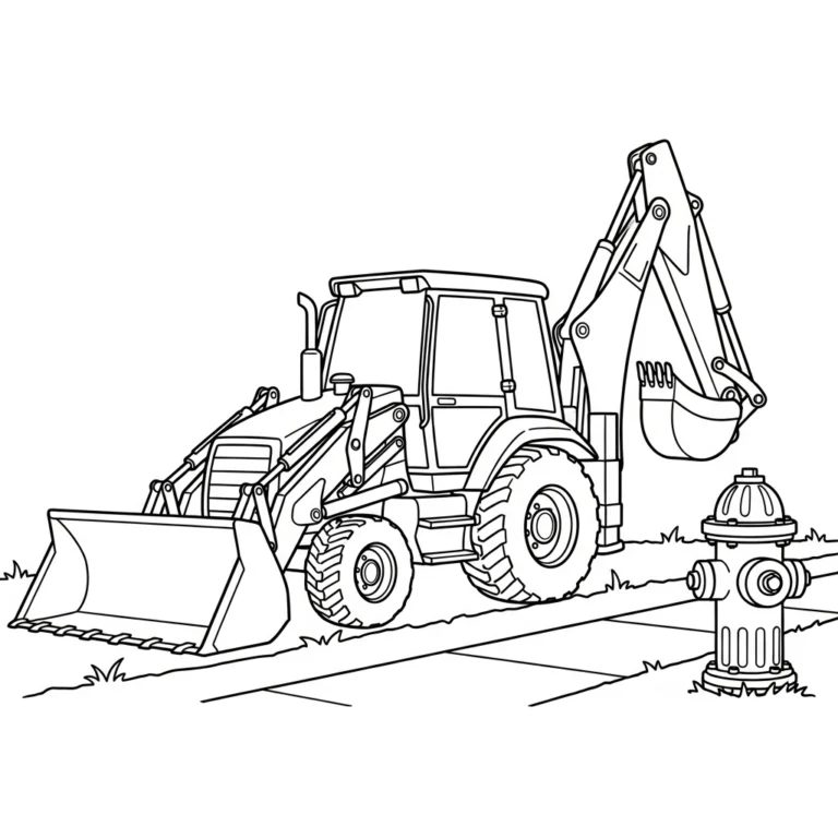 Backhoe Loader coloring pages
