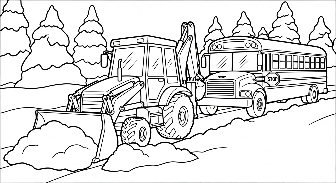 coloriage Tractopelle updated pour enfants a imprimer gratuit