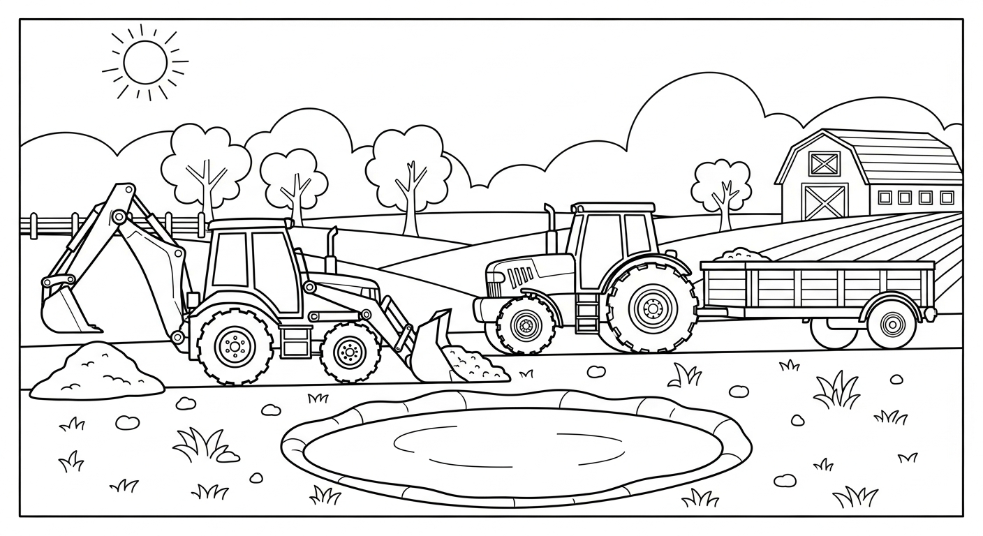 coloriage Tractopelle updated pour bebe a imprimer