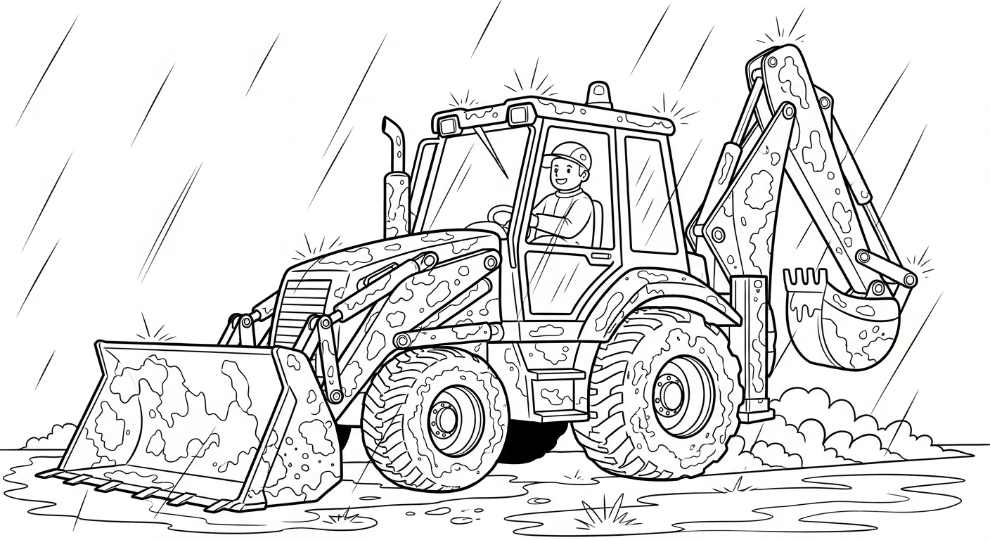 coloriage Tractopelle updated a imprimer gratuitement 1