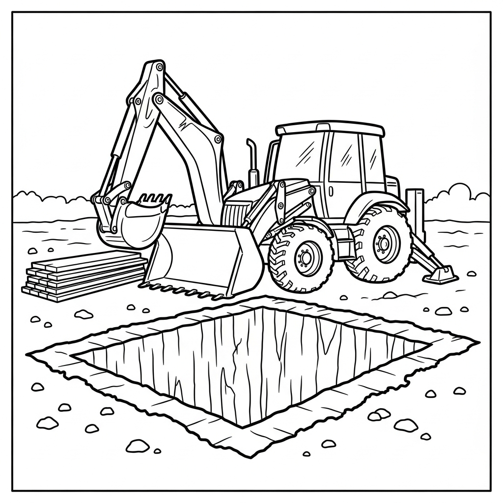 coloriage Tractopelle updated a imprimer gratuitement