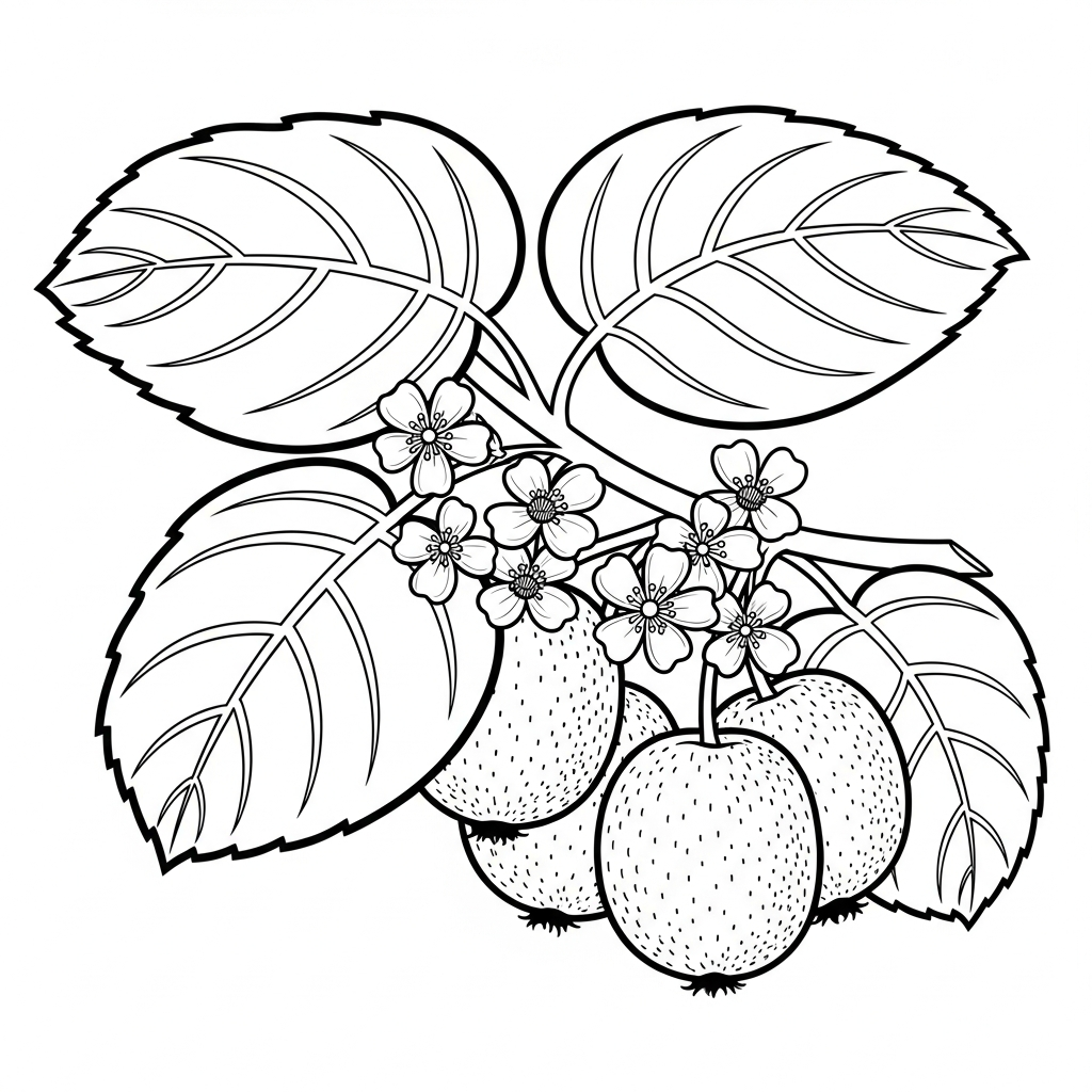 coloriage kiwi à imprimer a4