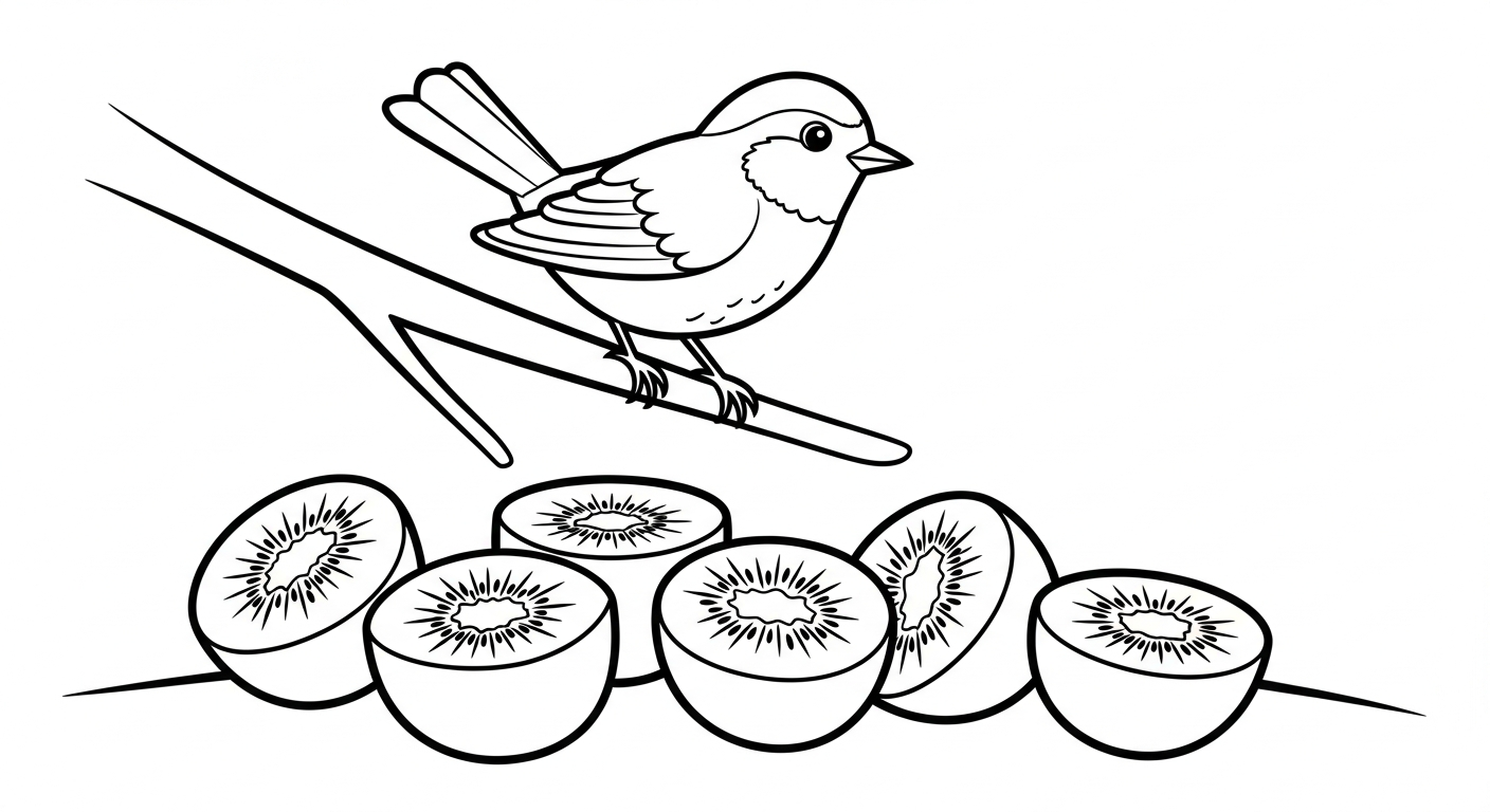 coloriage kiwi et apprentissage