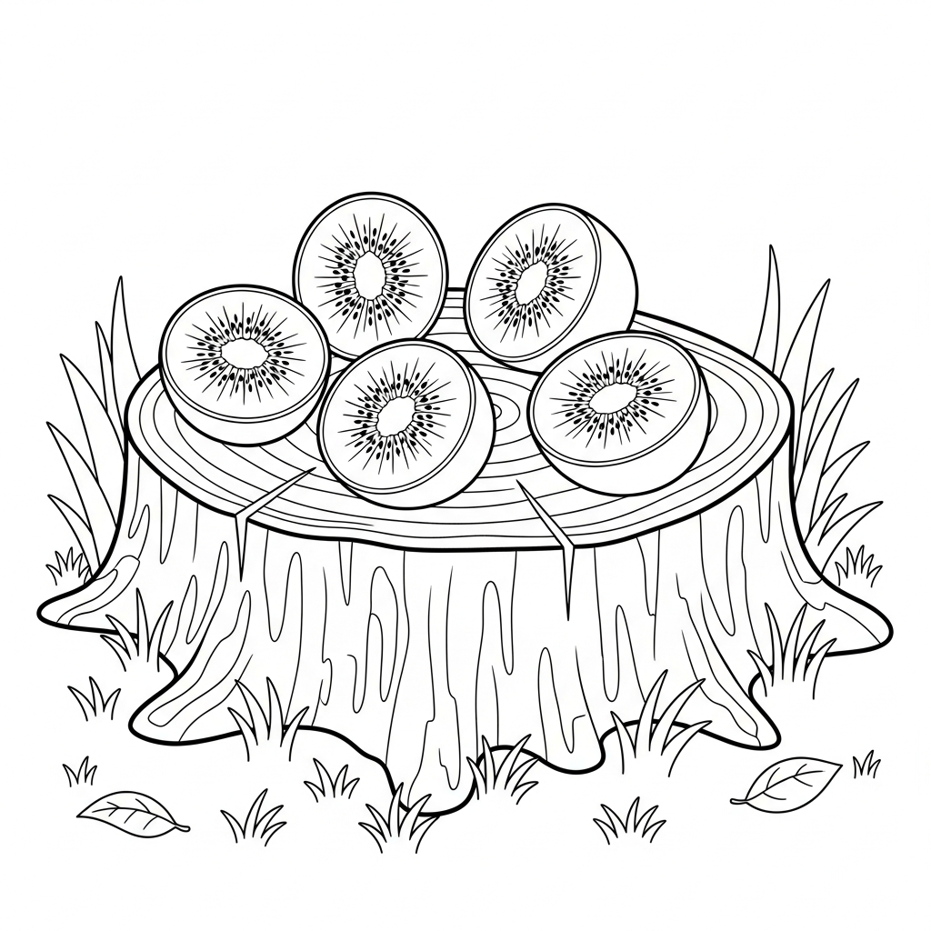 coloriage kiwi gratuit pour enfants