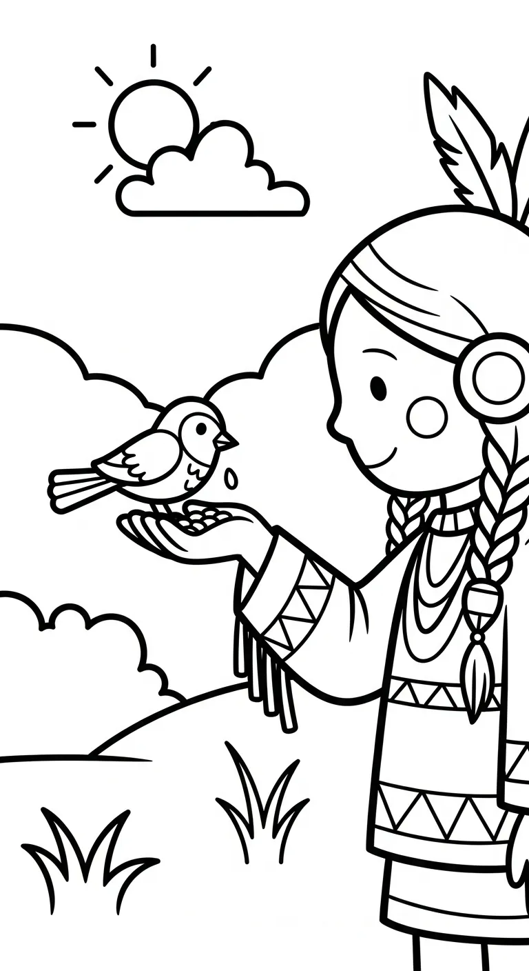 coloriage Amérindiens pour enfant