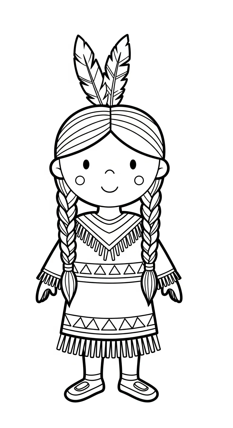 coloriage Amérindiens pour enfant de 2 ans