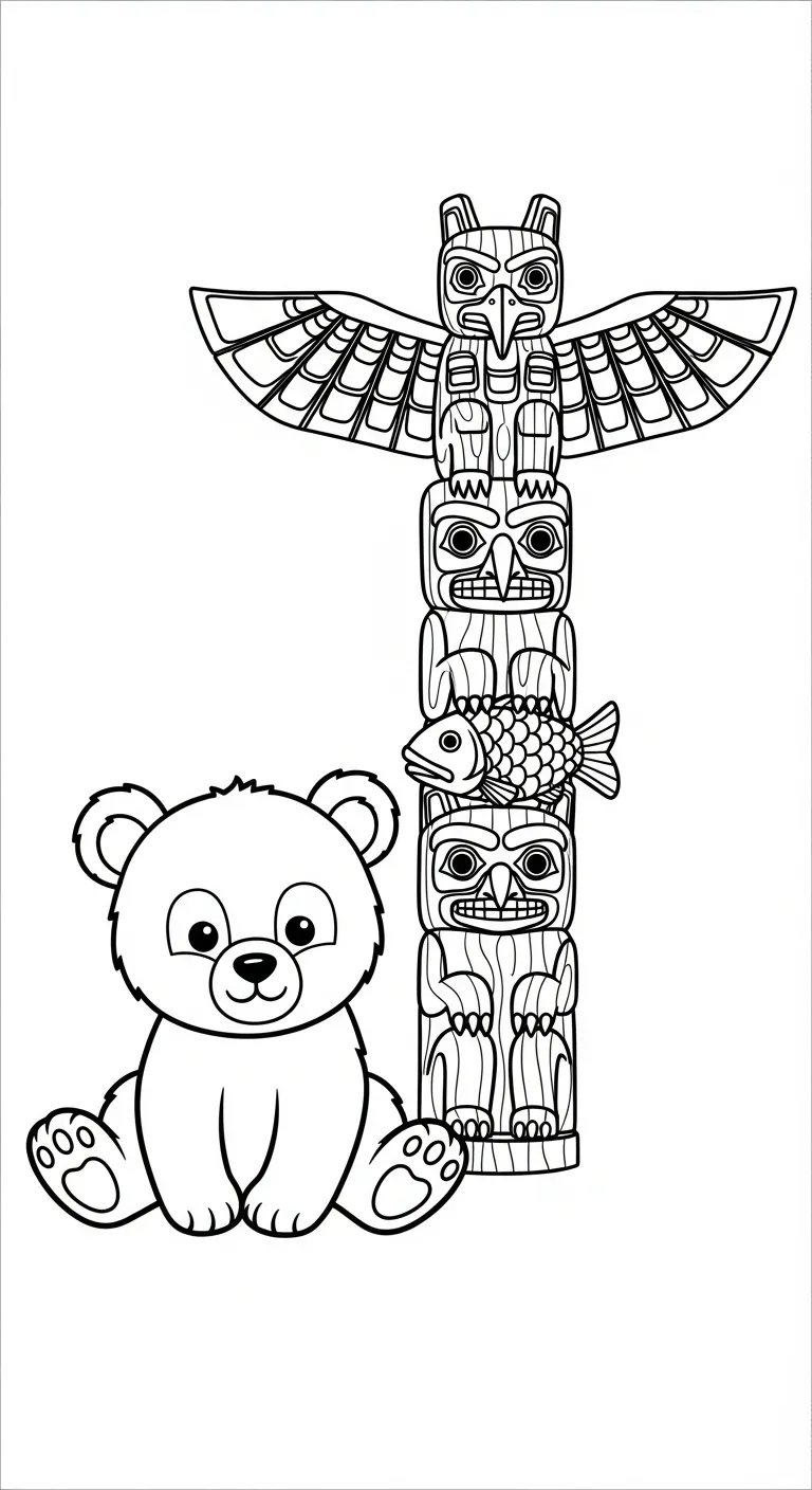 coloriage Amérindiens de pour enfants