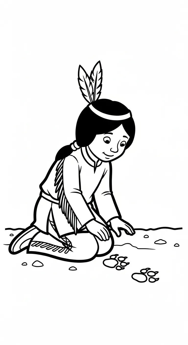 coloriage Amérindiens à imprimer pour enfant de 12 ans 1