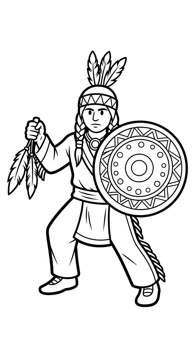 coloriage Amérindiens pour bebe a imprimer