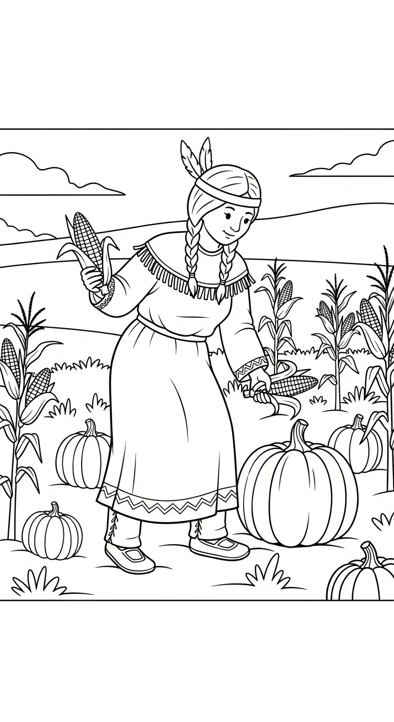 coloriage Amérindiens pour enfant de 4 ans