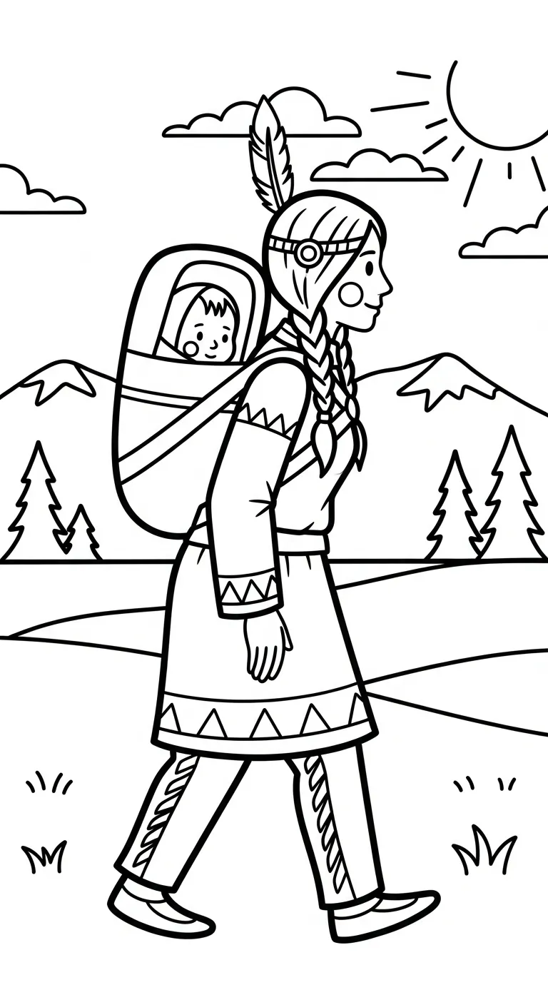 coloriage Amérindiens à imprimer pdf gratuit