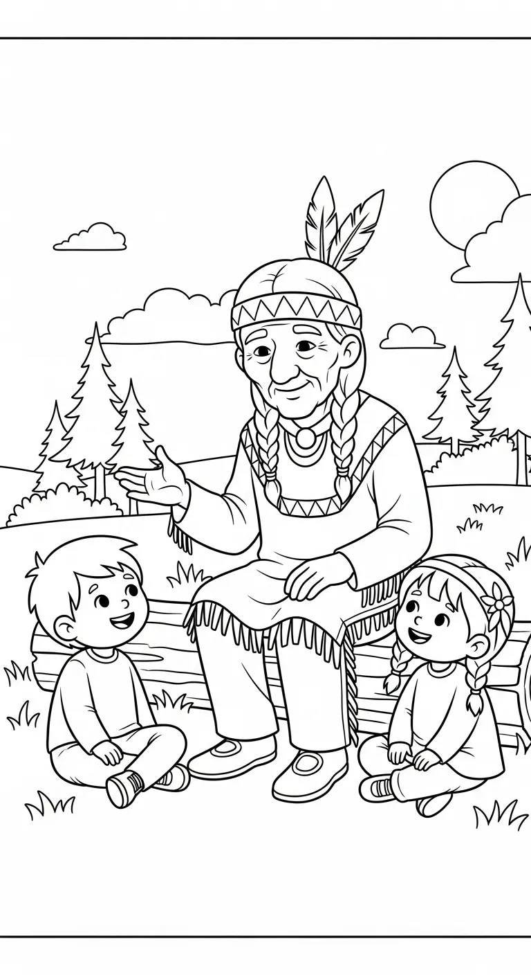 imprimer coloriage Amérindiens gratuit