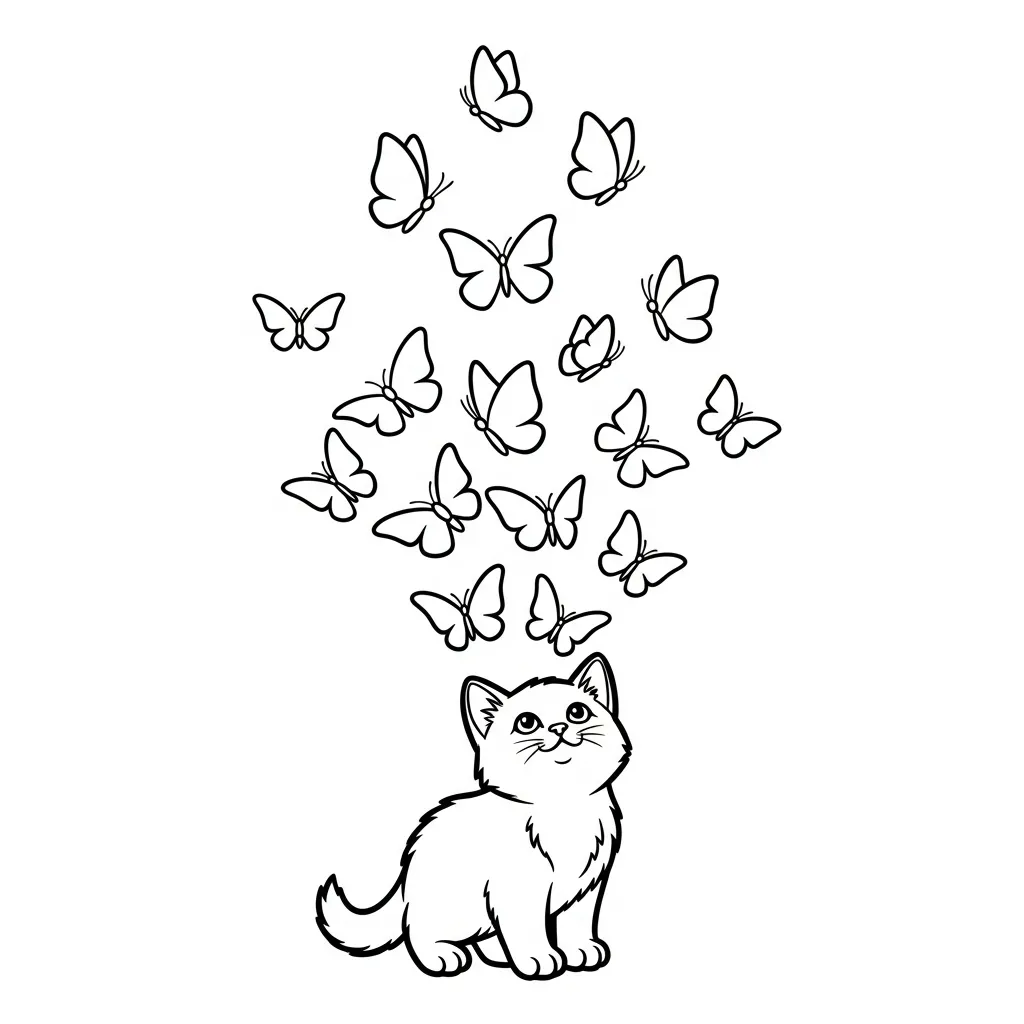 coloriage Chaton à imprimer pour enfant de 4 ans