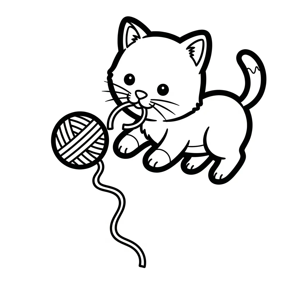 coloriage Chaton à imprimer pour enfant de 9 ans