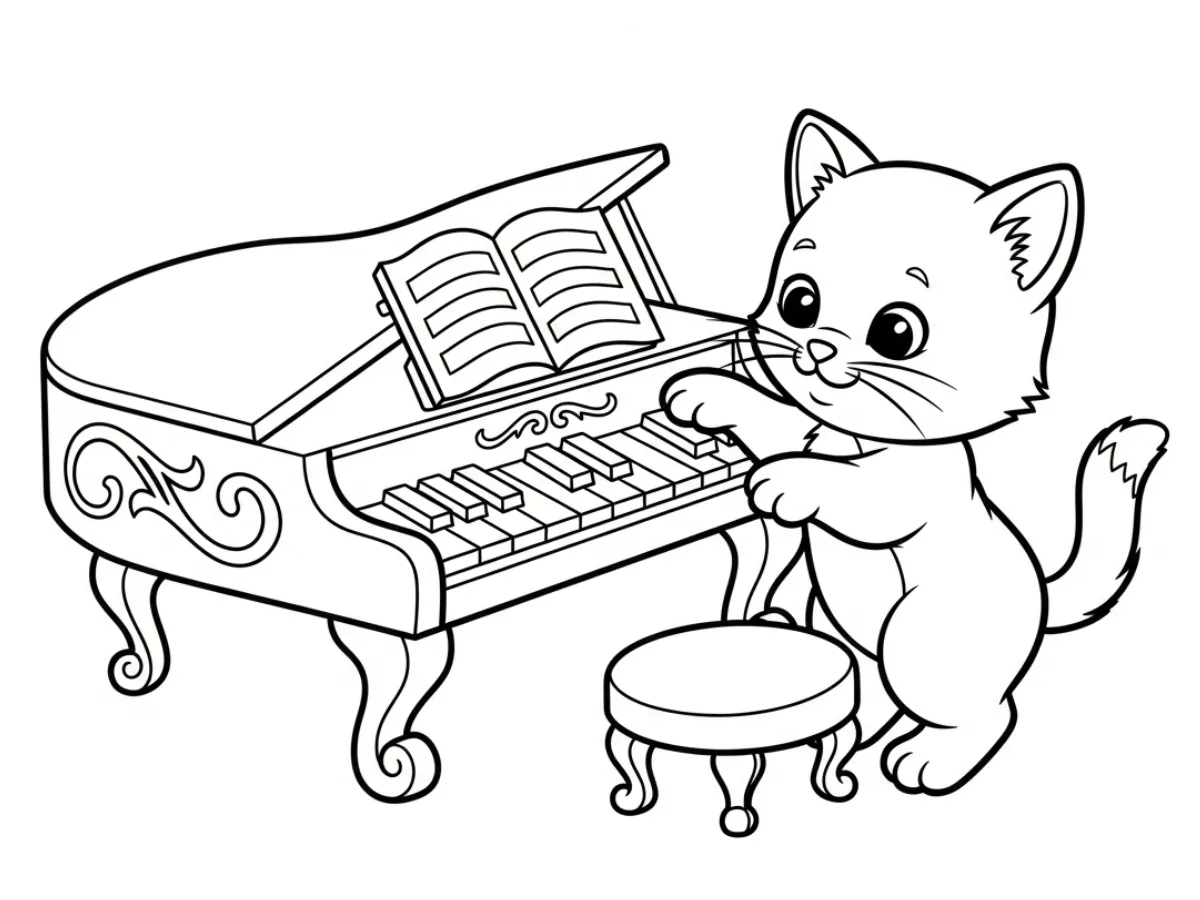 coloriage Chaton pour enfant de 5 ans