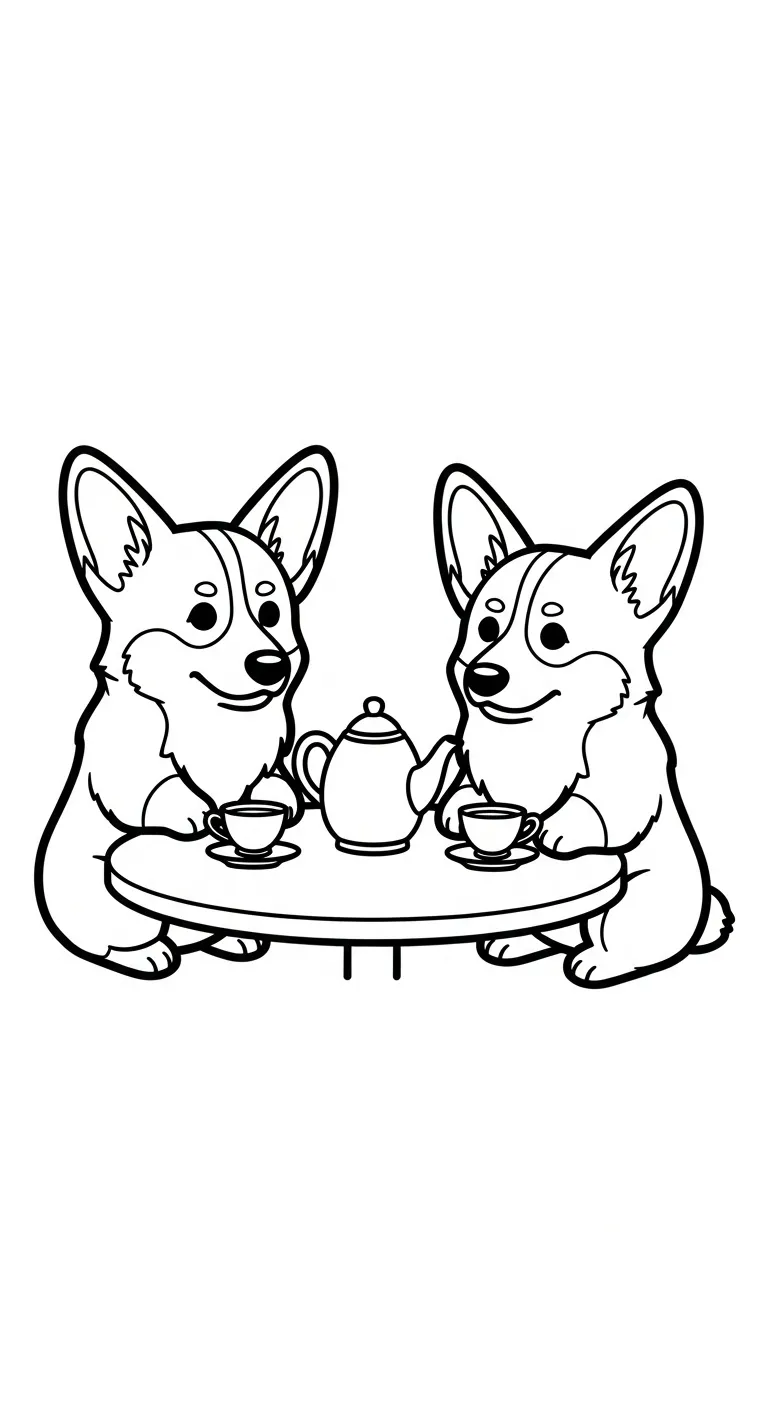 imprimer coloriage Corgi pour enfant