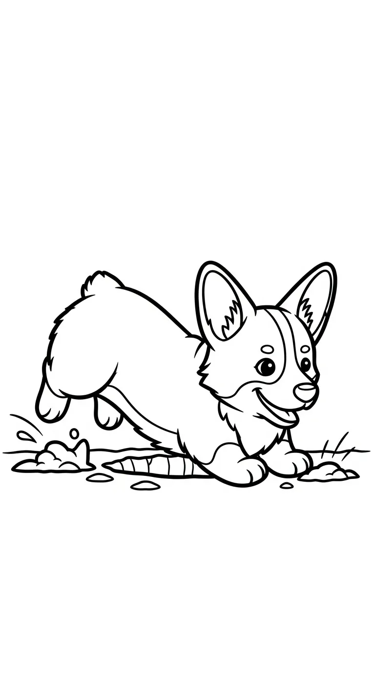 coloriage Corgi à imprimer pour enfant de 6 ans