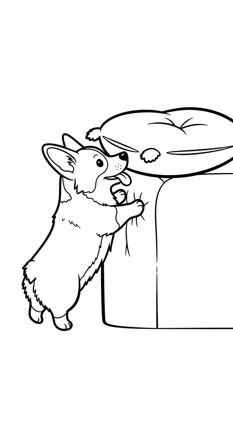 coloriage Corgi à imprimer pour enfant de 2 ans