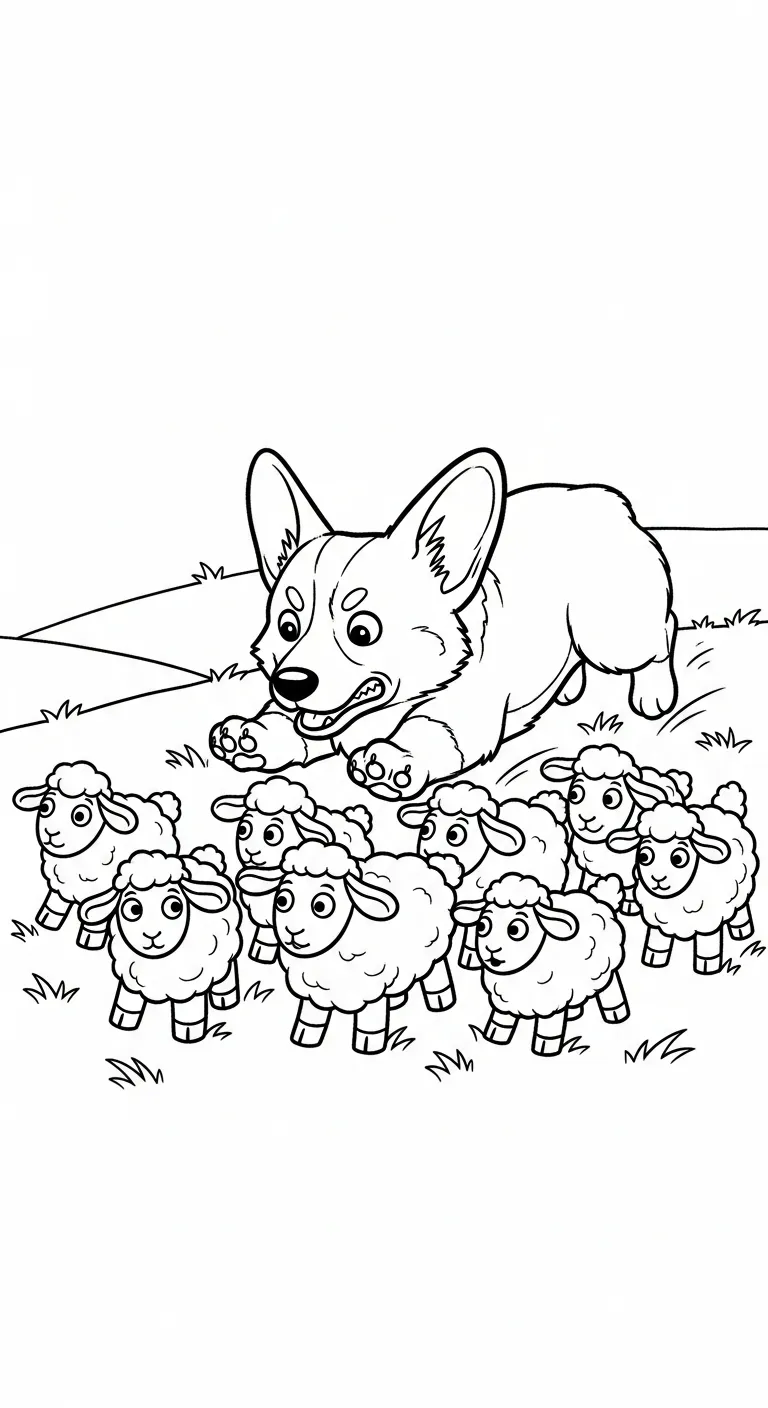 coloriage Corgi pour enfants à imprimer