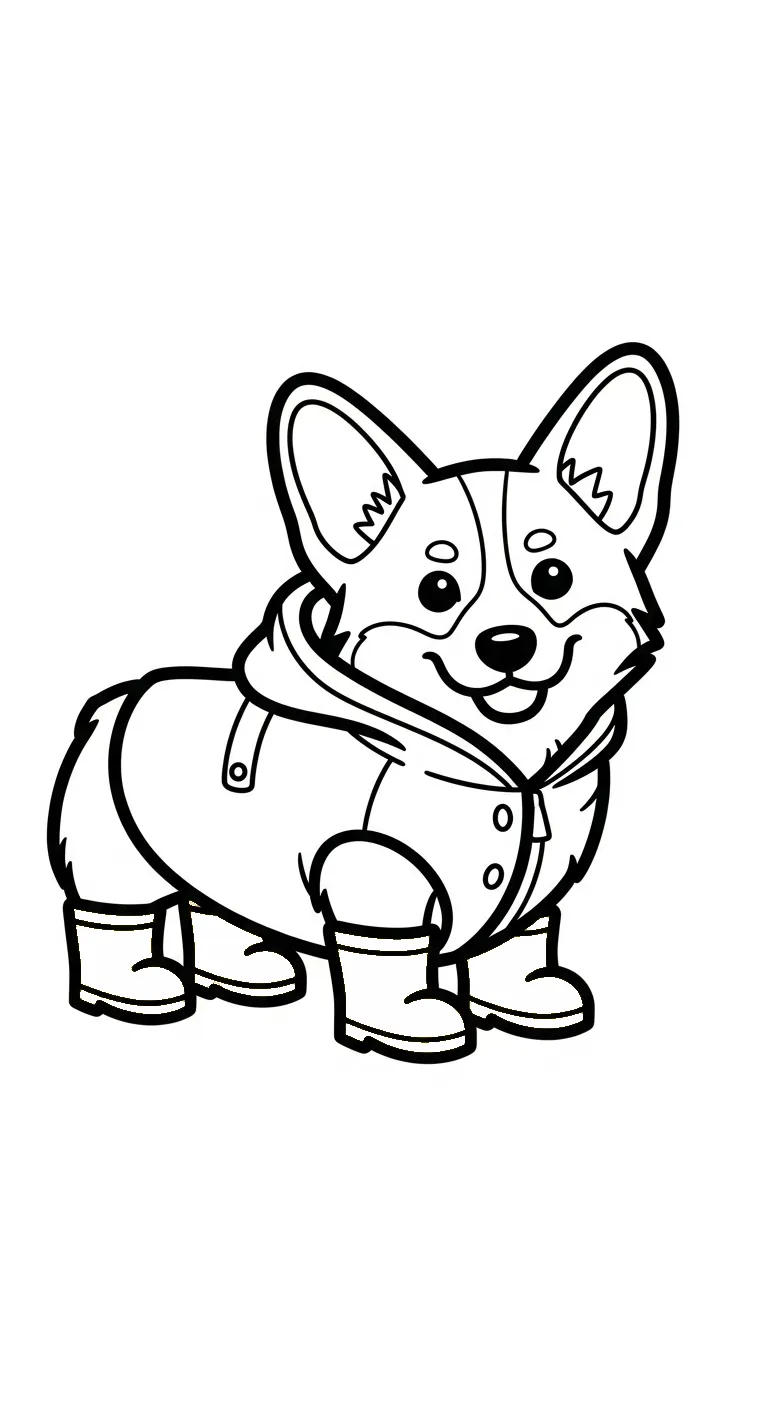 coloriage Corgi pour enfant de 4 ans