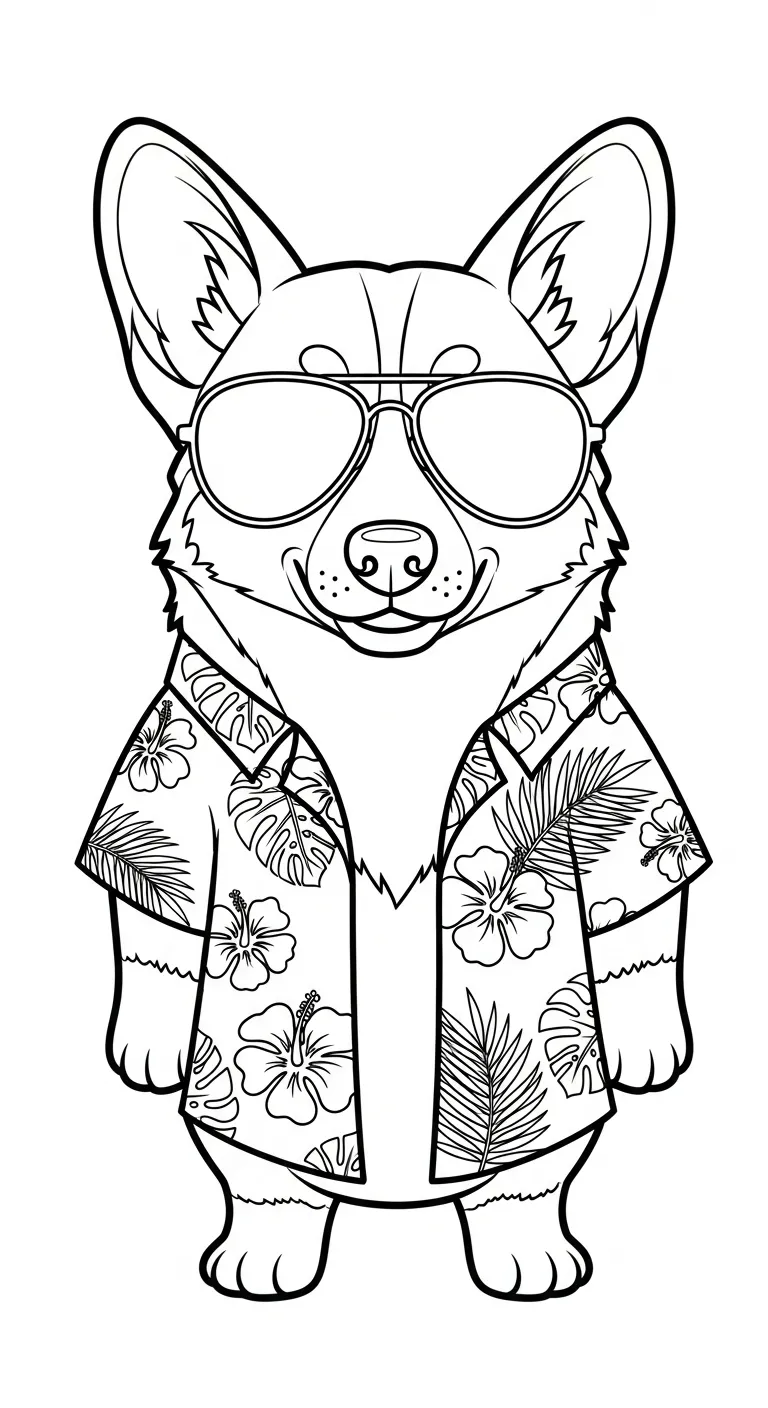 coloriage Corgi a colorier en ligne 1