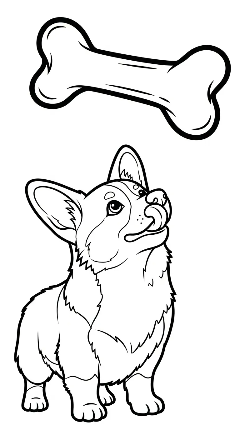 coloriage Corgi à imprimer pour enfant de 12 ans