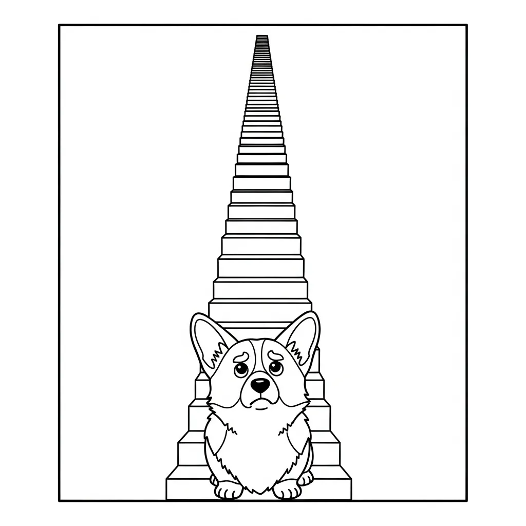 coloriage Corgi pour enfant de 6 ans 2
