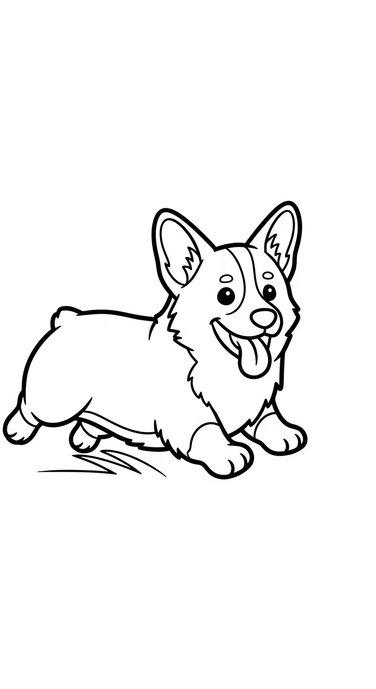 coloriage Corgi gratuit à imprimer