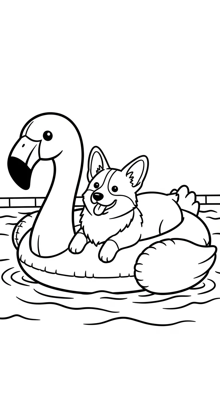 coloriage Corgi à imprimer pour enfant de 10 ans