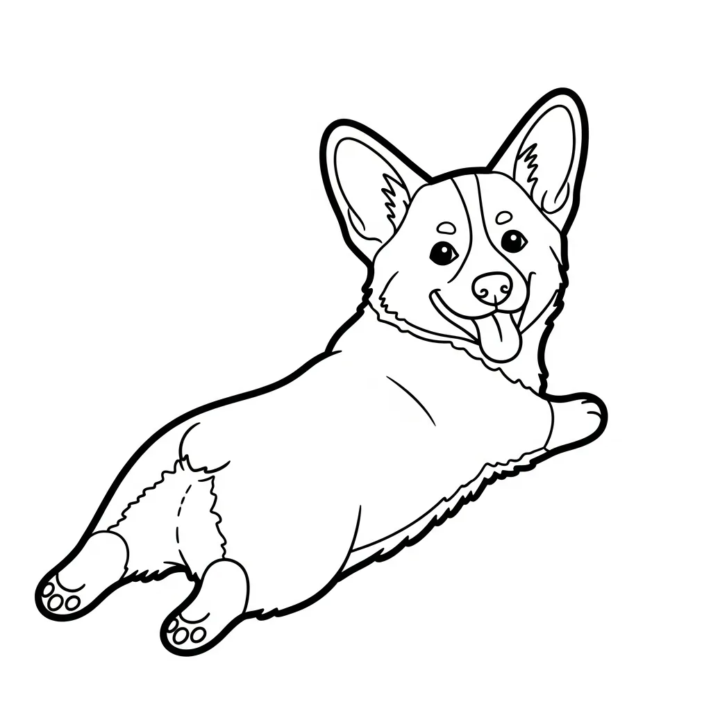 coloriage Corgi à imprimer pour enfants