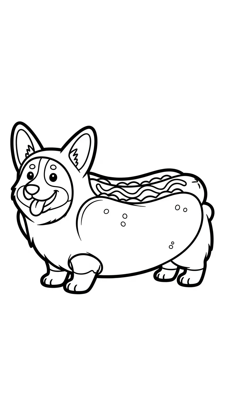 coloriage Corgi gratuit a imprimer