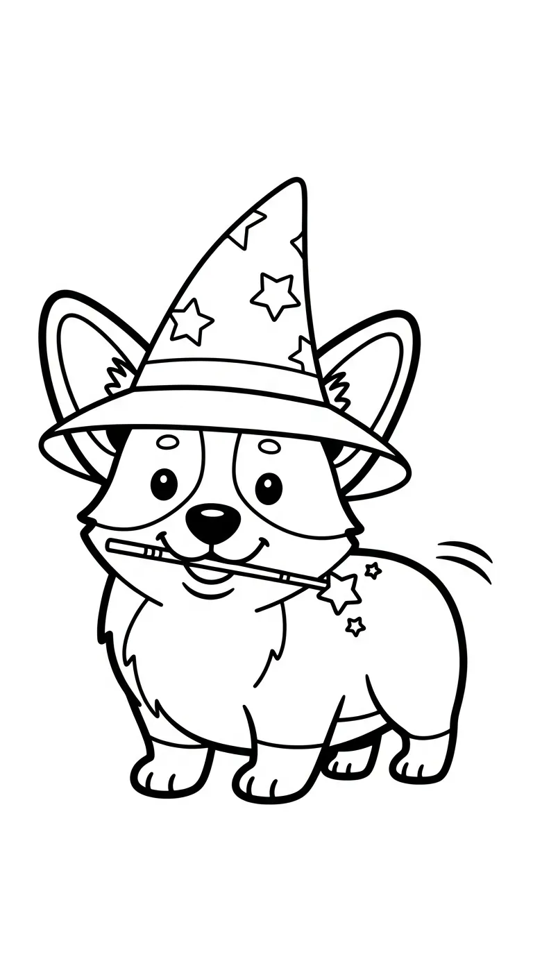 coloriage Corgi et découpage à imprimer