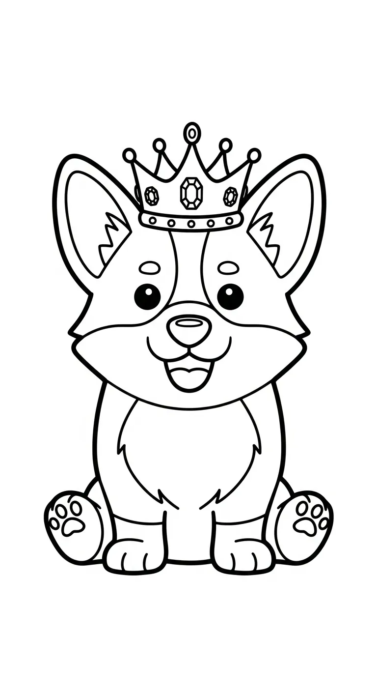 coloriage Corgi pour enfant de 10 ans