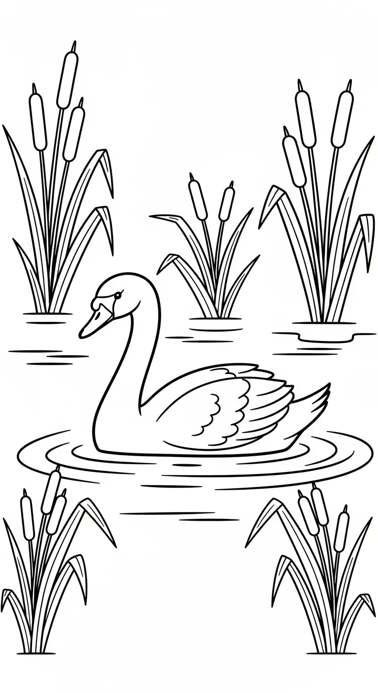 coloriage Cygne pour enfant de 7 ans