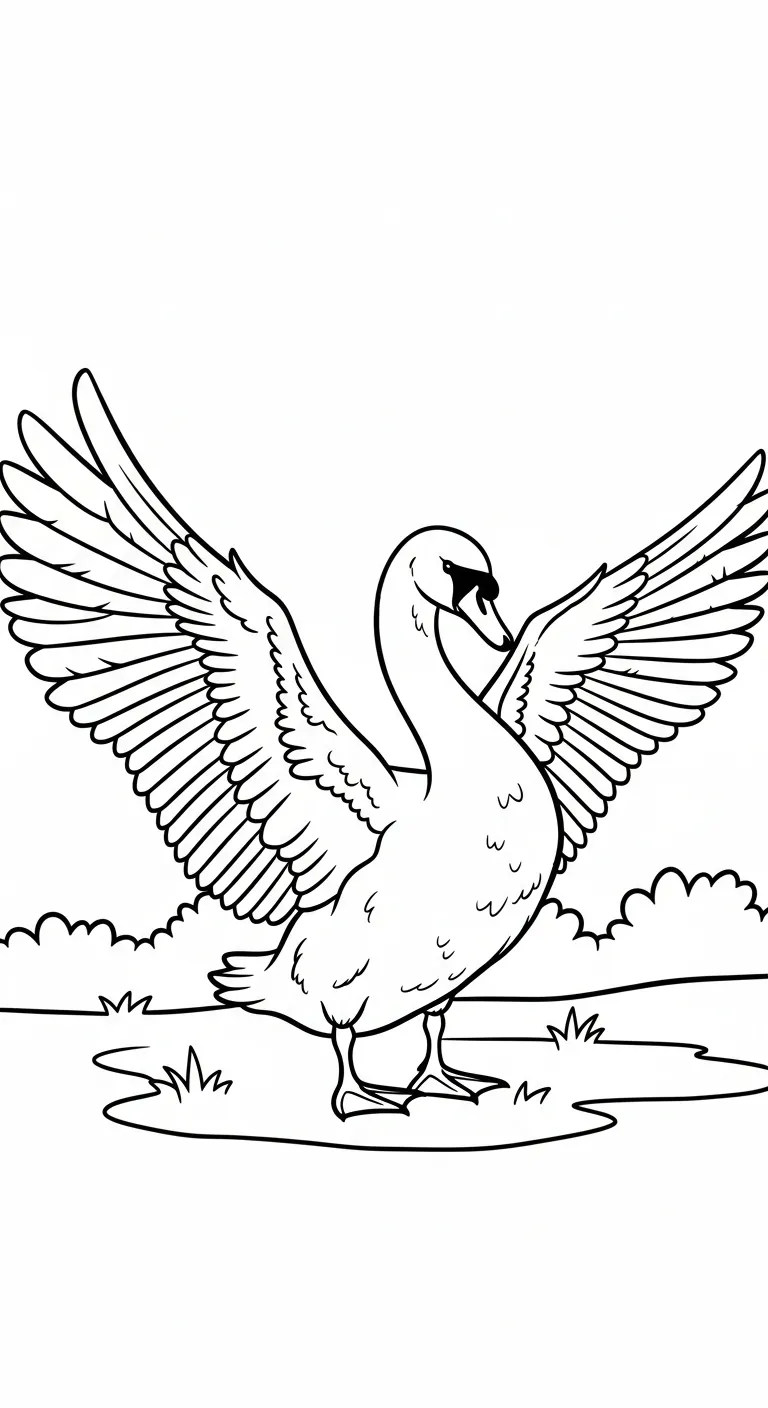 coloriage Cygne pour enfant de 4 ans