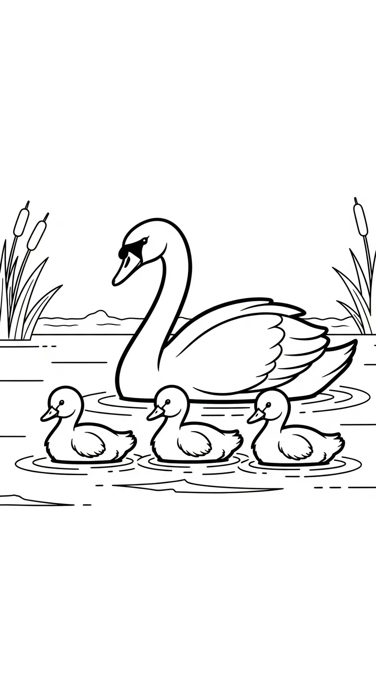 coloriage Cygne et découpage à imprimer