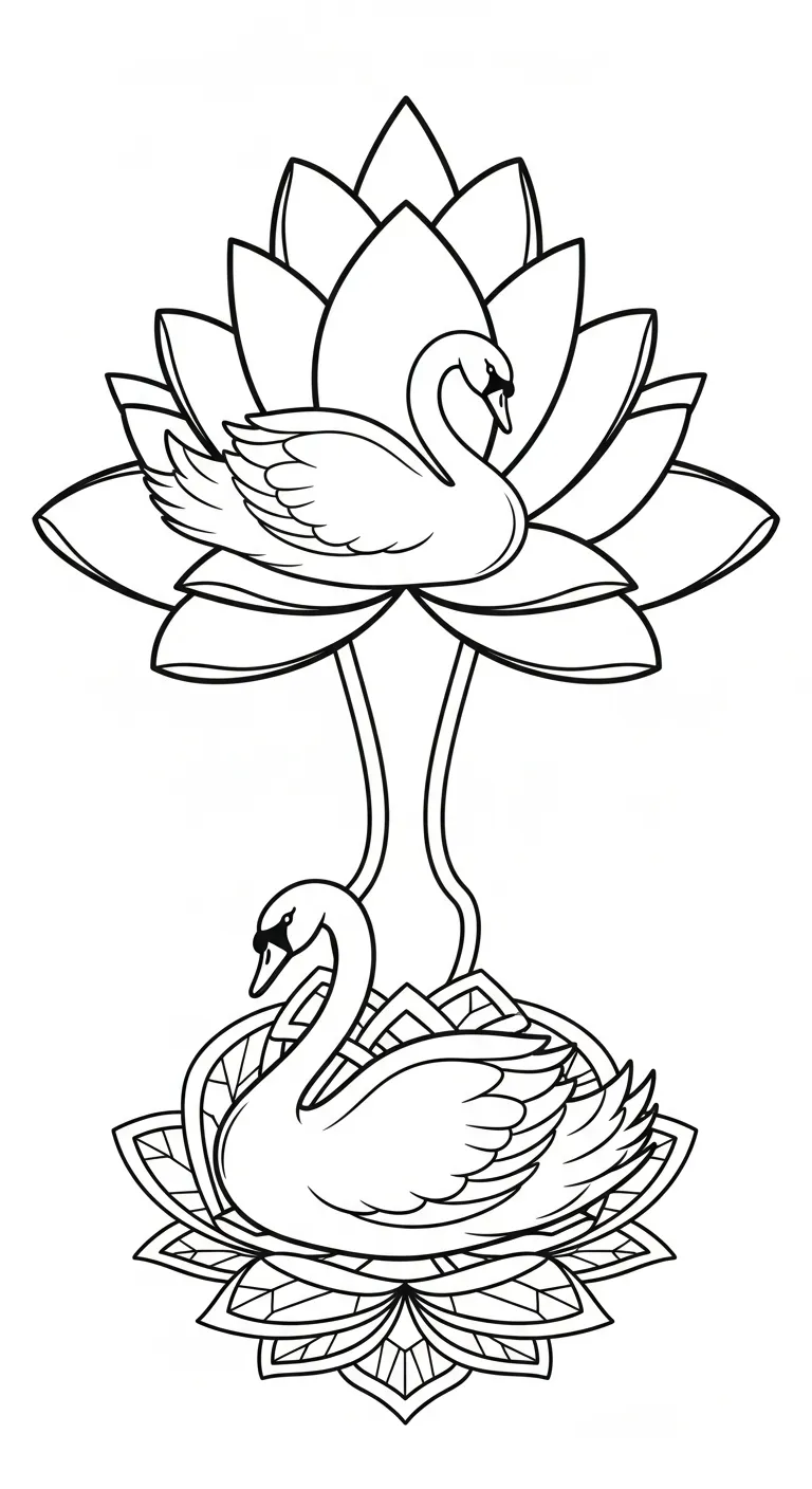 coloriage Cygne pour enfant de 6 ans