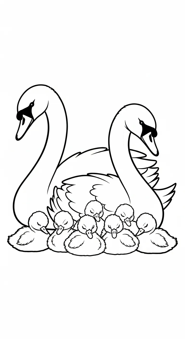 coloriage Cygne et apprentissage 1