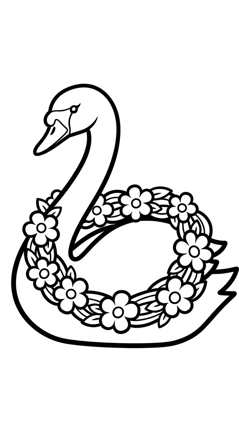 coloriage Cygne à imprimer pour enfant de 2 ans