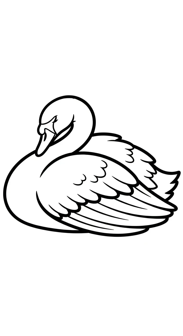 coloriage Cygne pour bebe a imprimer
